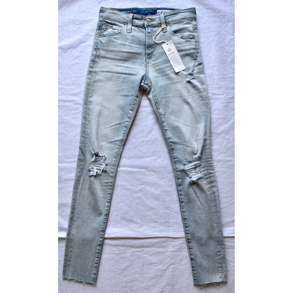 AG ADRIANO GOLDSCHMIED NWT FARRAH HIGH RISE SKINNY ANKLE 24Y SEABIRD JEAN. SZ 25 - Picture 6 of 13